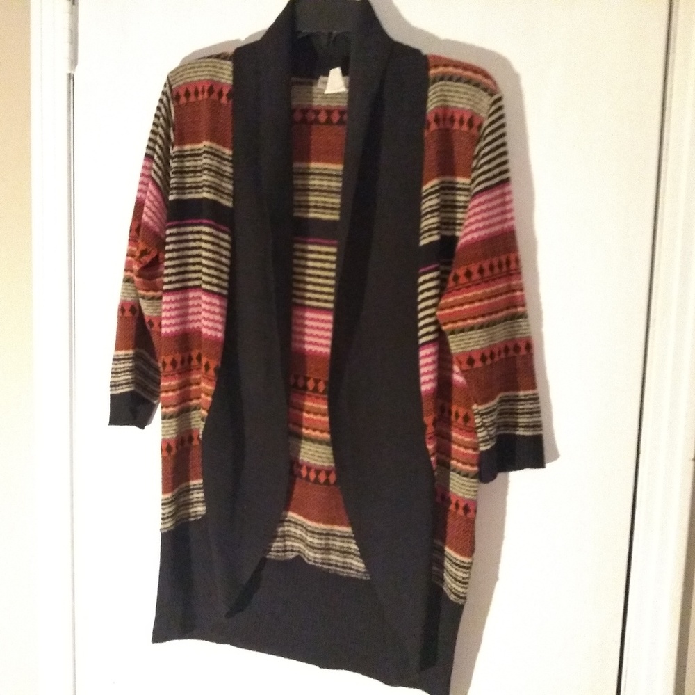 Long 3/4 Sleeve Sweater Cardigan size L